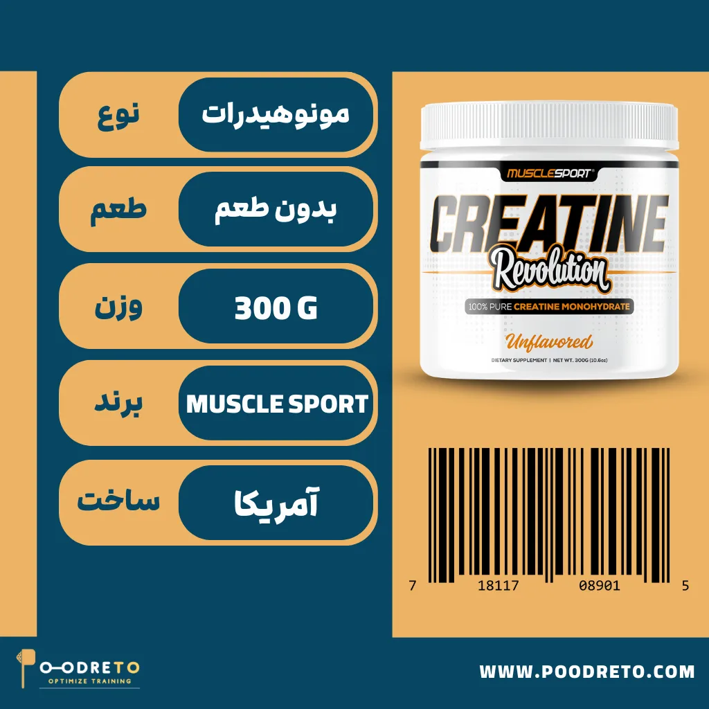 کراتین رولوشن ماسل اسپرت بدون طعم میکرونایز 300 گرم