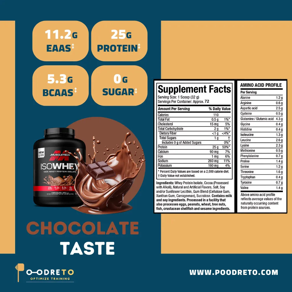 پروتئین وی ایزوله ماسل تک | iso whey muscletech 2 muscletech isowhey protein facts