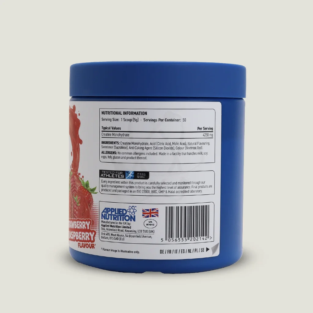 کراتین مونوهیدرات طعم دار اپلاید | Applied Nutrition Monohydrate Creatine flavored 11 کراتین applied مونوهیدرات طعم توت فرنگی