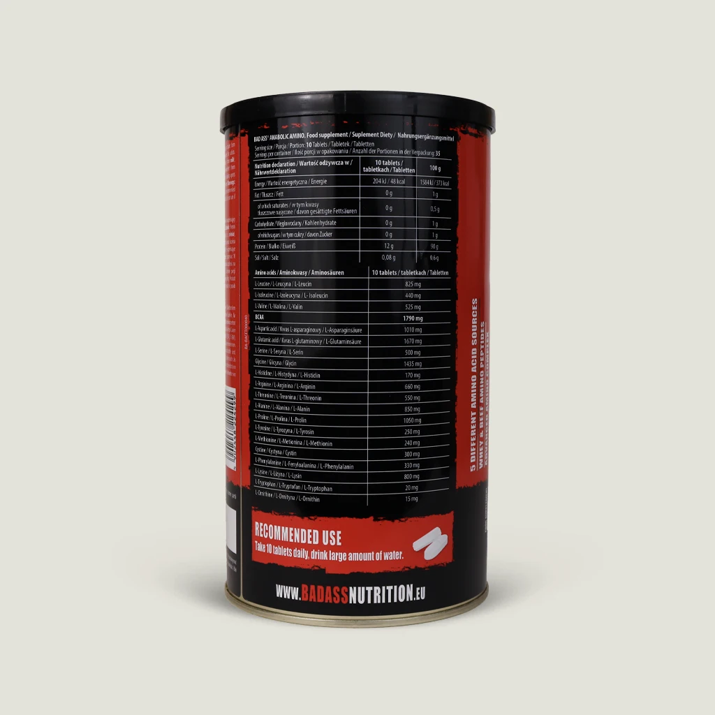 ارزش غذایی آمینو anabolic برند بد اس 350تایی
