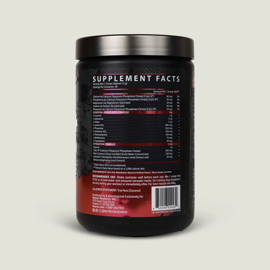 آمینو Eaa+ هیدراتاسیون ناترکس 390 گرم | Nutrex EAA+ Hydration Amino 4 ارزش غذایی آمینو EAA+ ناترکس