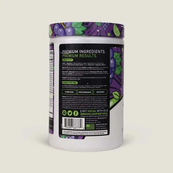 آمینو هیدریشن ماسل اسپرت 360گرم | Muscle Sport Amino +Hydration 3 مکمل آمینو ماسل اسپرت 360گرم