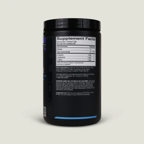 bcaa r1 100% micronized raspberry nutrition facts