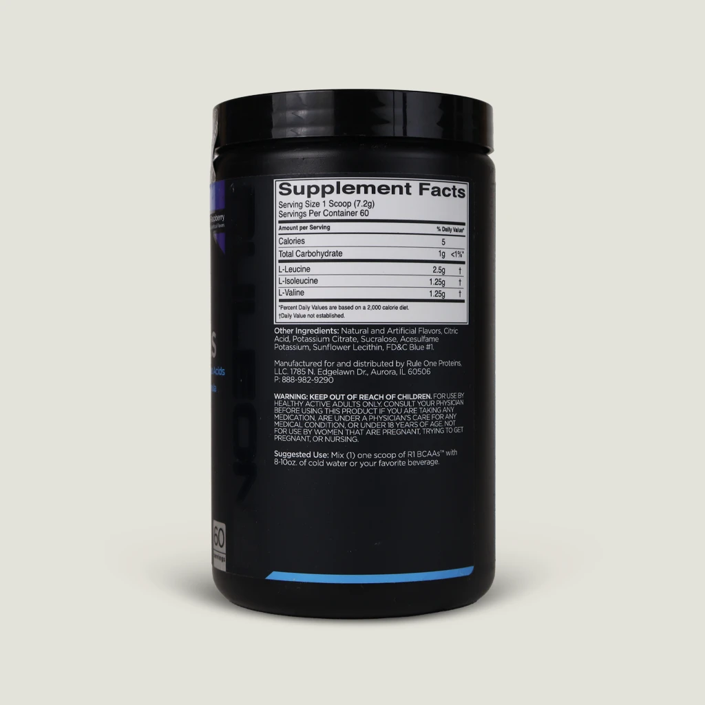 بی سی ای ای رول وان | Rule One Micronized BCAAs 2 bcaa r1 100% micronized raspberry nutrition facts