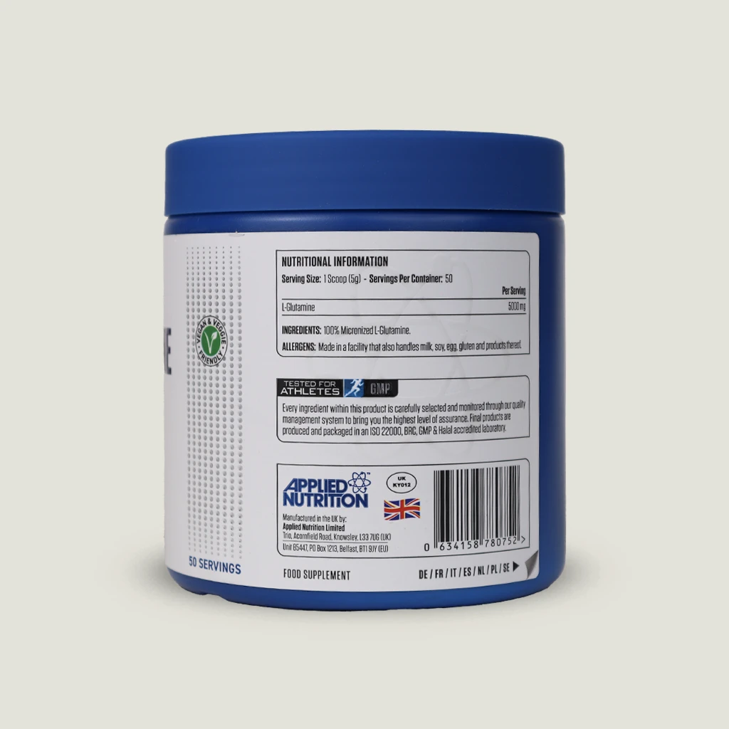 پودر گلوتامین اپلاید نوتریشن بدون طعم | Applied nutrition l-glutamine micronized 3 ترکیبات گلوتامین micronized اپلاید نوتریشن