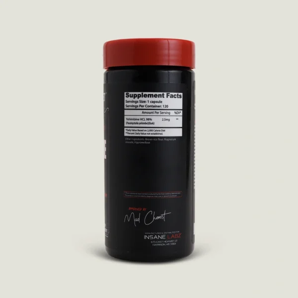 چربی سوز یوهمبین اچ سی ال اینسین لبز | Yohimbine HCL Insanlabz 120Caps 3 yohimbine hcl insane labz ارزش غذایی