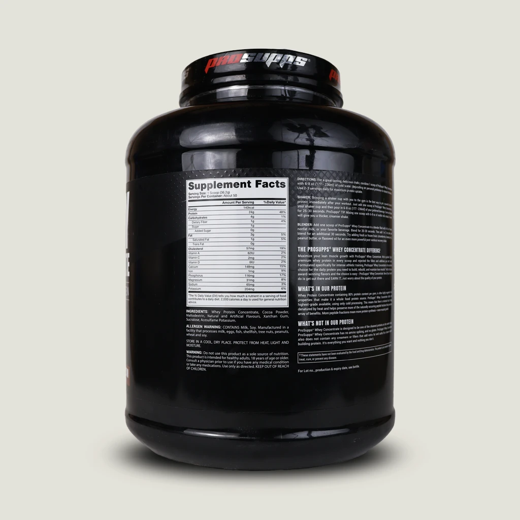 nutrition facts prosups whey protein