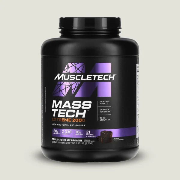 گینر مس تک اکستریم ۲۰۰۰ ماسلتک | MuscleTech Mass Tech Extreme 2000 3 گینر مس تک اکستریم ماسل تک شکلاتی 2.7 کیلو