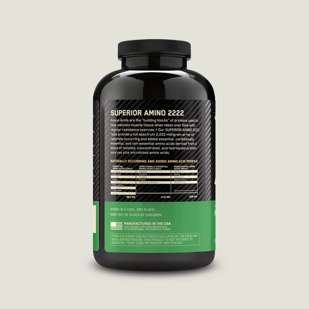 کپسول آمینو 2222 اپتیموم نوتریشن | ON Superior Amino 2222 Tablets 1 Amino 2222 ON 80 serv
