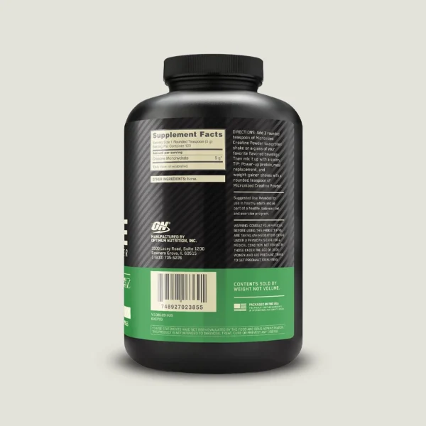 پودر کراتین مونوهیدرات میکرونایز اپتیموم نوتریشن | ON Micronized Creatine 5 کراتین مونوهیدرات اپتیمو ناتریشن 600گرمی
