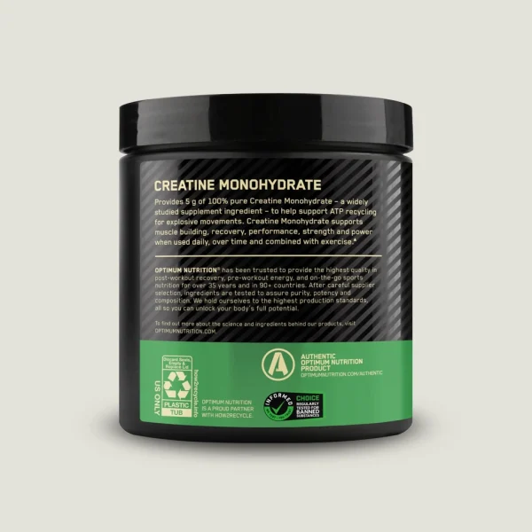 پودر کراتین مونوهیدرات میکرونایز اپتیموم نوتریشن | ON Micronized Creatine 2 کراتین on اصل 300گرم بدون طعم