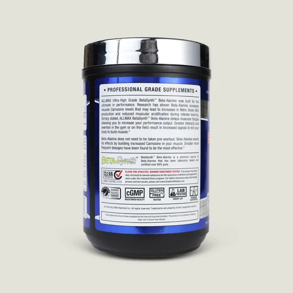 بتا آلانین اسنشالز آلمکس 400گرم | ALLMAX ESSENTIALS Beta Alanine 3 Beta-Alanine اورجینال Allmax برای تأخیر خستگی در تمرینات شدید