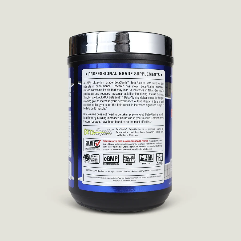 Beta-Alanine اورجینال Allmax برای تأخیر خستگی در تمرینات شدید
