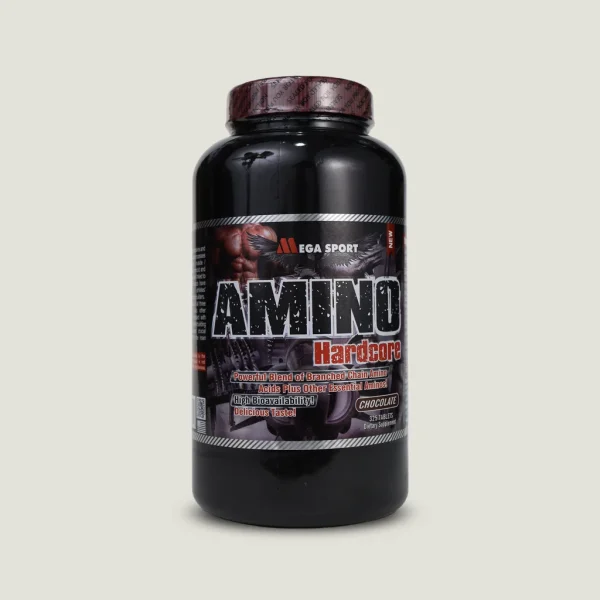 مکمل-Mega-Sport-Amino-Hardcore-افزایش-استقامت-و-عملکرد مکمل آمینو هاردکور Mega Sport با ۳۲۵ قرص و طعم شکلاتی