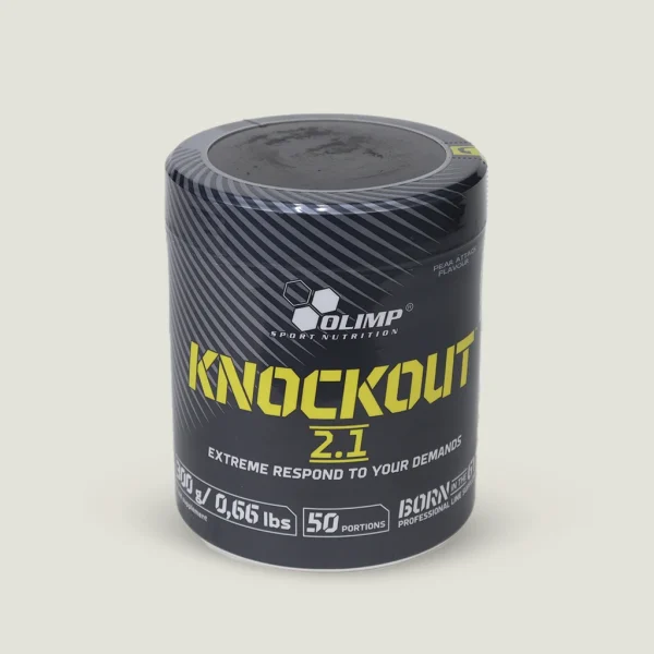 پمپ ناک اوت الیمپ | Olimp Knockout 2.1 Pre-Workout 3 ناک اوت 2.1 الیمپ با 300 گرم و 100 میلیگرم کافئین