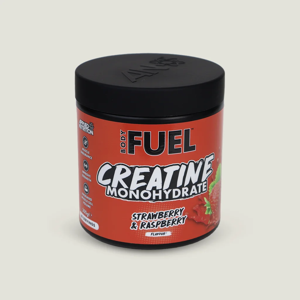 کراتین مونوهیدرات طعم دار اپلاید | Applied Nutrition Monohydrate Creatine flavored 8 کراتین مونوهیدرات اپلاید نوتریشن طرح جدید توت فرنگی تمشک