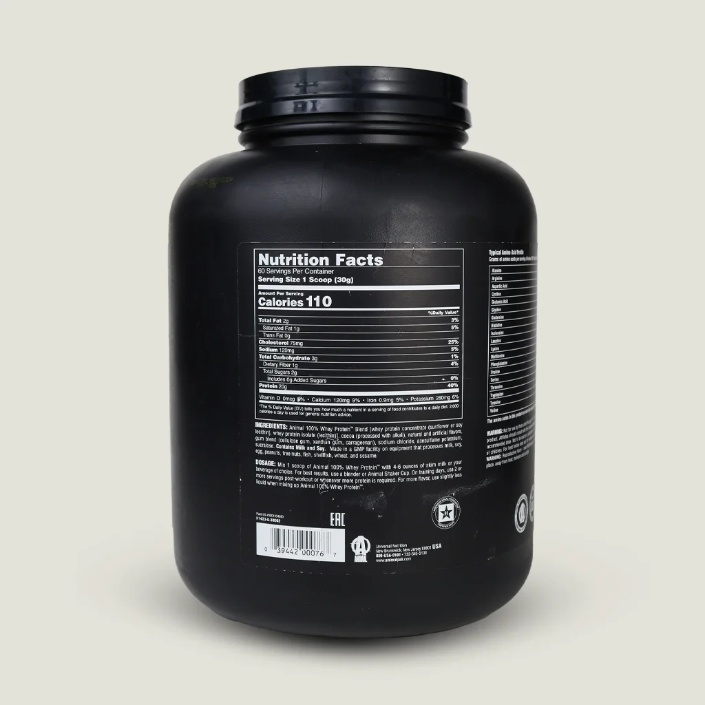 ارزش غذایی پروتئین وی انیمال