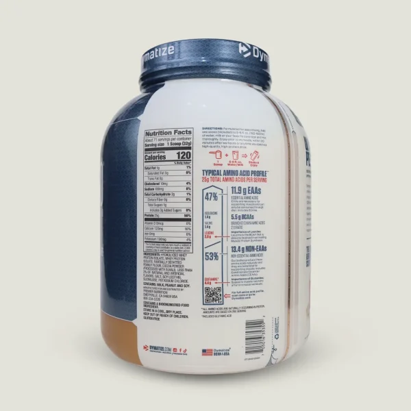پروتئین ایزوله دایماتیز 2.3 کیلو | ISO100 Hydrolyzed Whey Protein Isolate 3 ارزش غذایی پروتئین ایزوله دایماتیز اصل امریکا