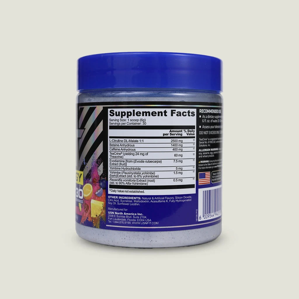 پمپ 3xt مکس انرژی یو اس ان | USN 3XT Max Energy Pre-Workout 1 ارزش غذایی پمپ 3xt یو اس ان
