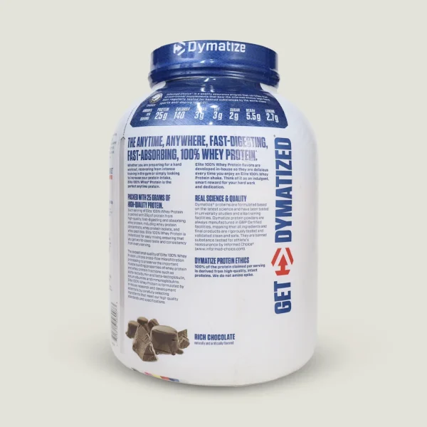 پروتئین الایت دایماتیز | Elite 100% Whey Dymatize 4 مکمل وی دایماتیز الیت وزن 2.3 کیلو طعم شکلات