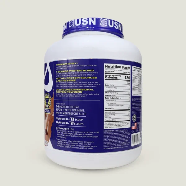 پروتئین وی پریمیوم پلاس یو اس ان | USN Premium Premium Plus 3 ارزش غذایی وی یو اس ان پرمیوم پلاس