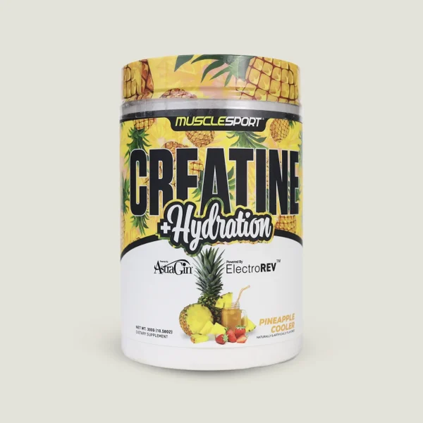کراتین ترکیبی هیدراتاسیون ماسل اسپرت 300 گرم | MuscleSport Hydration Creatine Flavored 1 مکمل کراتین MuscleSport طعم آناناس کولر ۳۰۰گرم