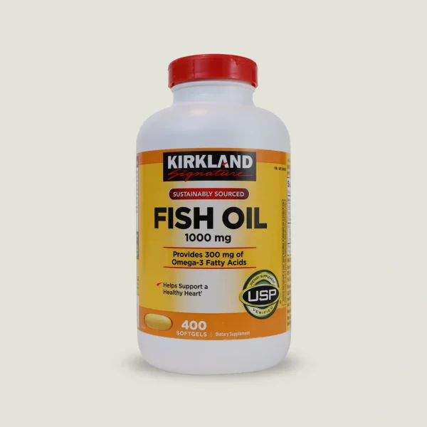 روغن-ماهی-کرکلند-Kirkland-Fish-Oil-1000mg-400-عدد-اصلی مکمل روغن ماهی کرکلند ۱۰۰۰ میلی گرم ۴۰۰ عددی با منشاء پایدار