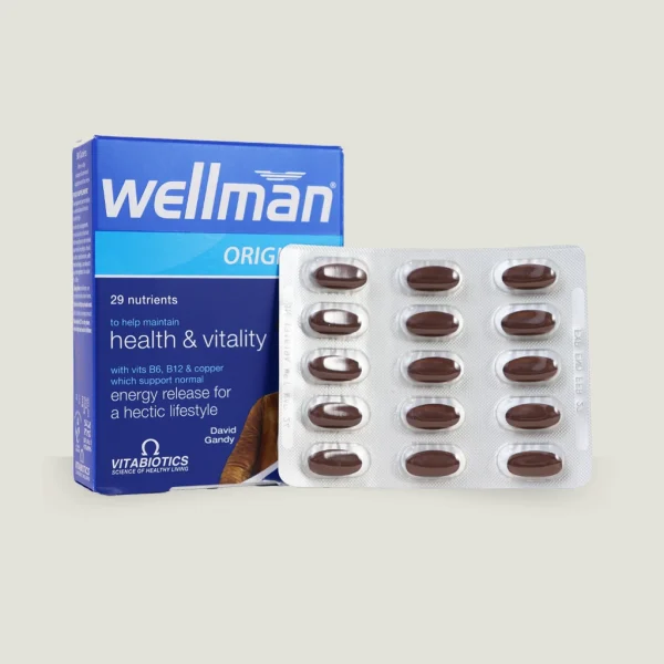 مولتی ویتامین وِل مَن اورجینال | VITABIOTICS WELLMAN ORIGINAL 1 مولتی ویتامین Wellman شامل جینسینگ سیبری و ال-کارنیتین