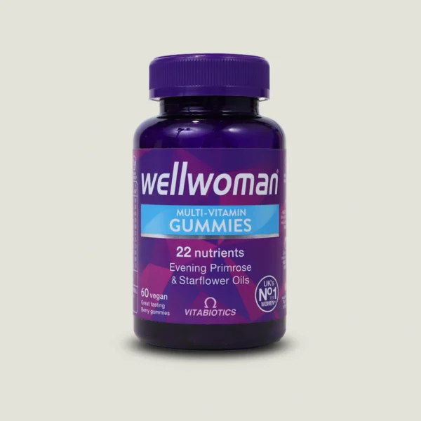 مولتی-ویتامین-پاستیلی-ول-وومن-Vitabiotics-60-عدد-اصلی مکمل مولتی ویتامین اصلی Wellwoman Gummies برای سلامت بانوان