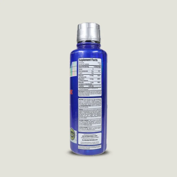 ال-کارنیتین مایع 1500 آل مکس | ALLMAX Liquid L-Carnitine 1500 1 تصویر جدول ارزش غذایی ال-کارنیتین ALLMAX 1500 با ویتامینهای B