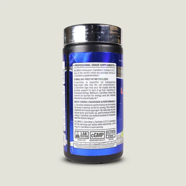 ال کارنیتین ال-تارترات آل مکس (۱۲۰ کپسول) | ALLMAX L-CARNITINE+ TARTRATE 2 ال کارنیتین ال-تارترات ALLMAX برای افزایش متابولیسم چربی