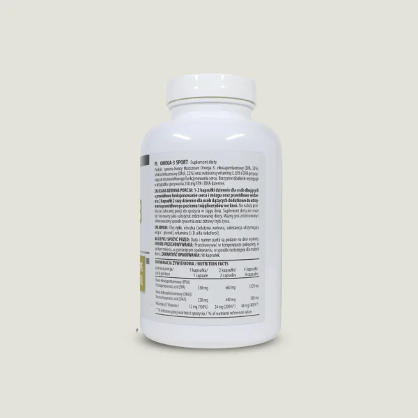 کپسول امگا 3 اسپرت اکتیولب 90 سافت ژل | Activlab Omega-3 Sport 1 تصویر جدول حقایق امگا ۳ اکتیولب با دوز ویتامین E 12mg