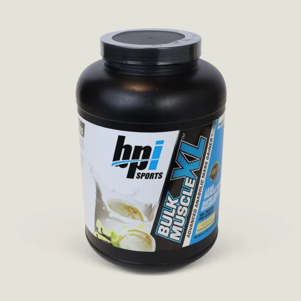 مکمل بالک ماسل ایکس ال BPI Sports حاوی ۵۰ گرم پروتئین و ۸۲۰۰ میلی‌گرم گلوتامیک اسید