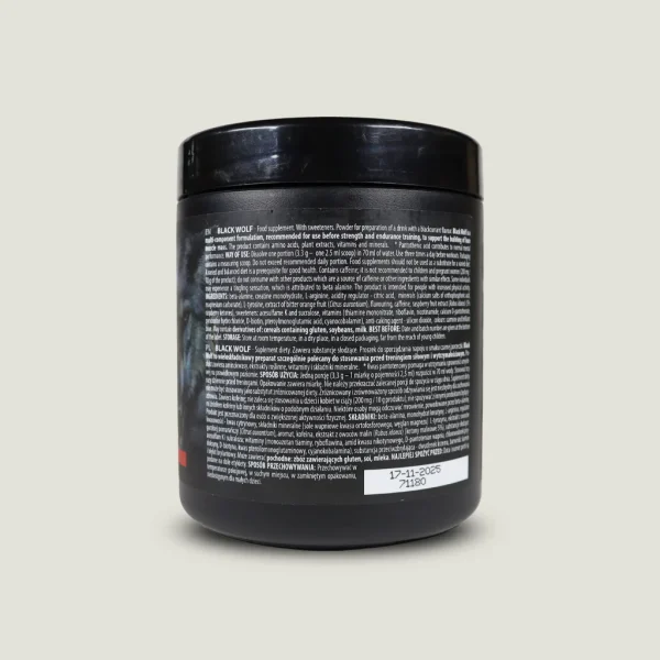 پمپ بلک وُلف اکتیولب 300 گرم | ACTIVLAB BLACK WOLF PREWORKOUT 1 پمپ Black Wolf حاوی کراتین، بتا آلانین، آرژنین و کافئین