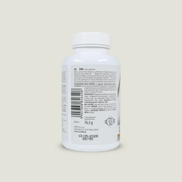 کپسول ZMA اکتیولب 90عددی| ACTIVLAB ZMA CAPS 2 ZMA Activlab حاوی 400mg منیزیم و 15mg زینک کلات شده