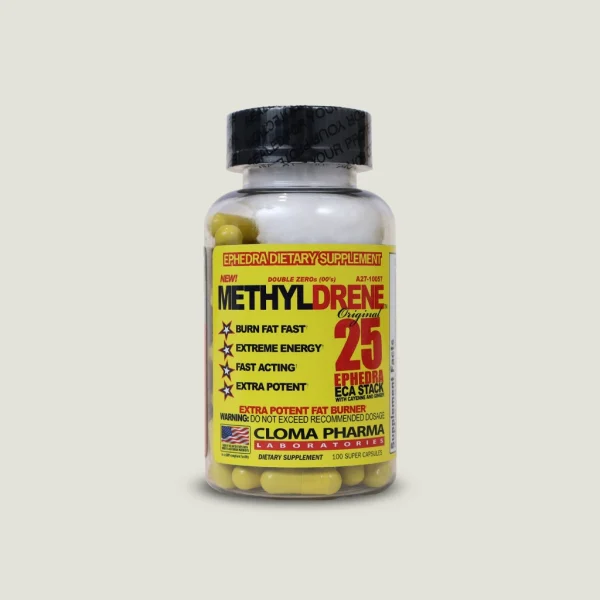 کپسول-چربی-سوز-متیل درین-25-اصلی-Cloma-Pharma-100-عدد چربی سوز Methyldrene 25 حاوی سینفرین و پوست بید سفید