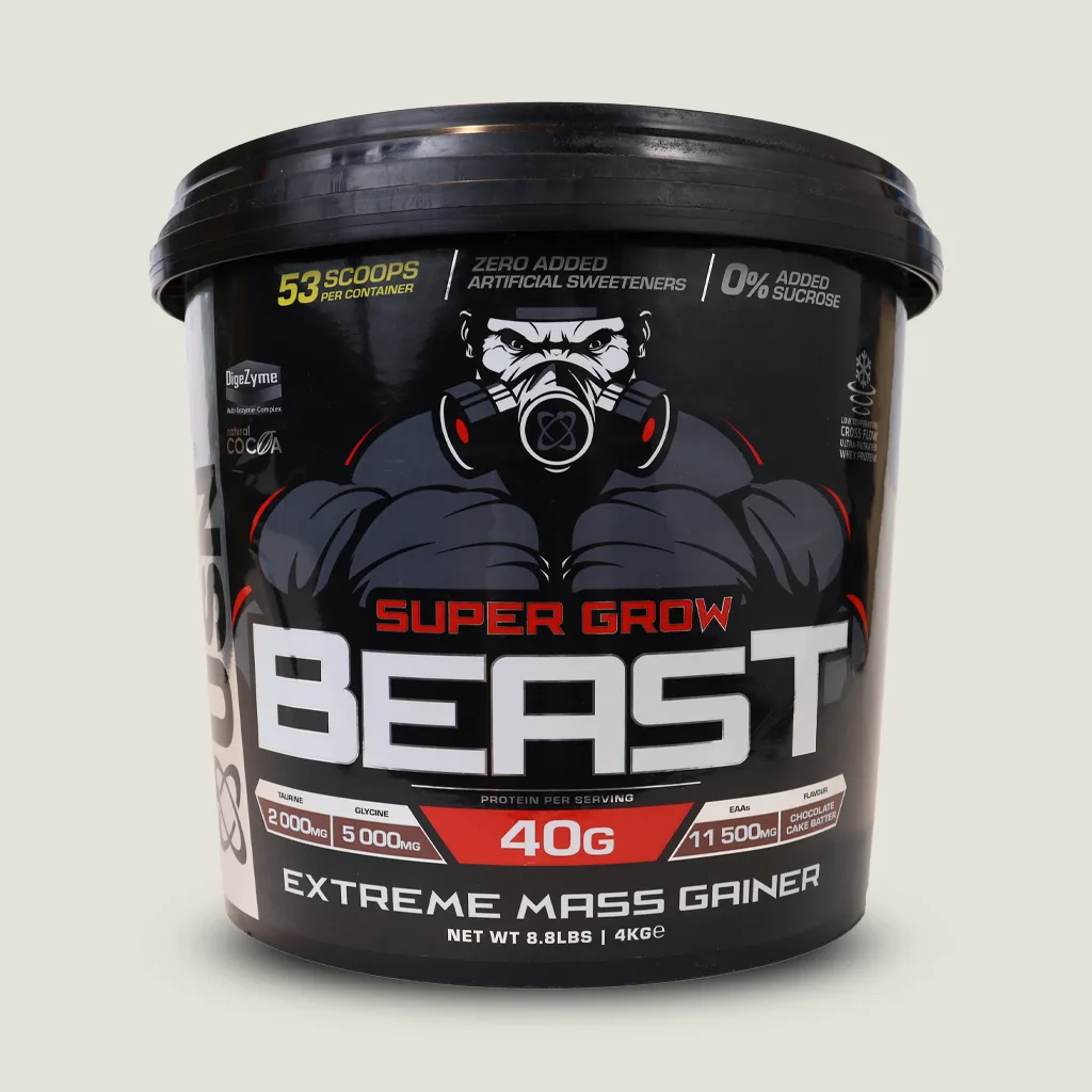 . مکمل گینر BEAST Super Grow $4 \text{ kg}$ برای افزایش وزن سریع