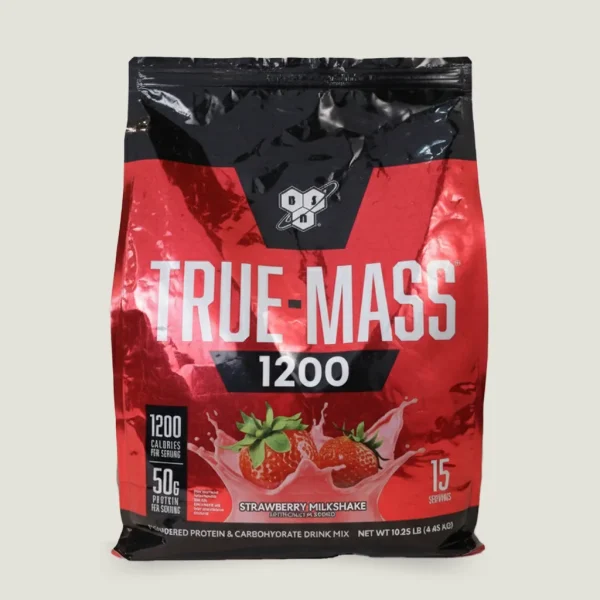 گینر-BSN-True-Mass-1200-4.6kg-اصلی-توت-فرنگی مکمل گینر BSN True-Mass 1200 با ۱۲۰۰ کالری در هر سروینگ