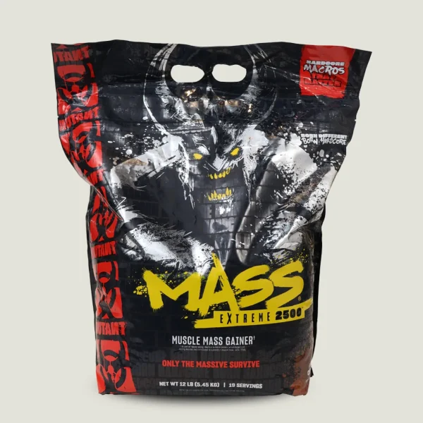 گینر-Mutant-Mass-Extreme-2500-5.45kg-اصلی . گینر Mutant Mass Extreme حاوی ۷ گرم فیبر و کربوهیدرات از نشاسته نخود و جو