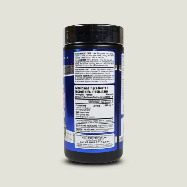 اچ ام بی آلمکس 3000 میلی گرم | ALLMAX HMB 3000 1 ارزش غذایی HMB المکس