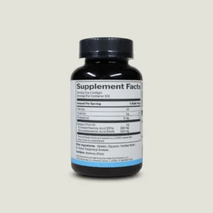 جدول ترکیبات روغن ماهی Rule 1 حاوی ۱۸۰ میلی‌گرم EPA و ۱۲۰ میلی‌گرم DHA