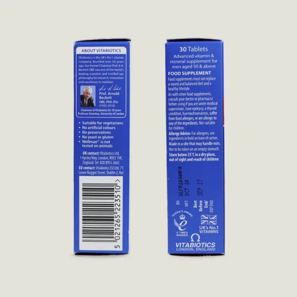 مولتی ویتامین وِل مَن +50 | +VITABIOTICS WELLMAN 50 3 مولتی ویتامین Wellman 50