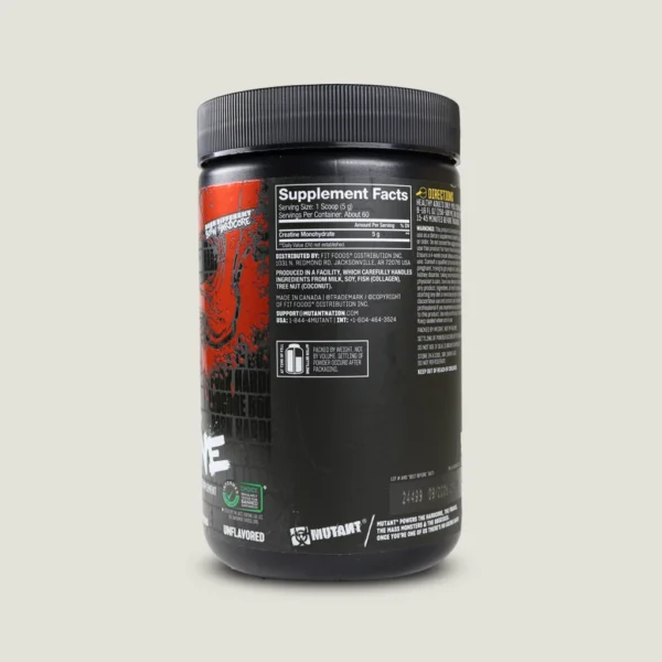 کراتین مونوهیدرات موتانت (300g) | Mutant Creatine Monohydrate 1 جدول ارزش غذایی کراتین موتانت حاوی ۵ گرم کراتین مونوهیدرات در هر سروینگ