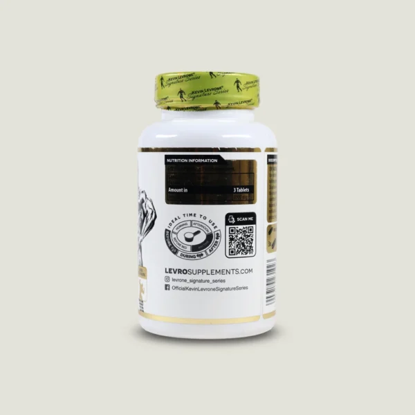 قرص گلد بتا آلانین کوین لورون ۱۲۰ عددی | Kevin Levrone Gold Beta-Alanine 1 تصویر پشت قوطی قرص بتا آلانین کوین سری گلد