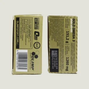 امگا ۳ گلد اسپورت ادیشن الیمپ | ۱۲۰ عددی | Olimp Gold Omega 3 7 اطلاعات پشتی و نشانهای استاندارد GMP و ISO امگا ۳ الیمپ اورجینال