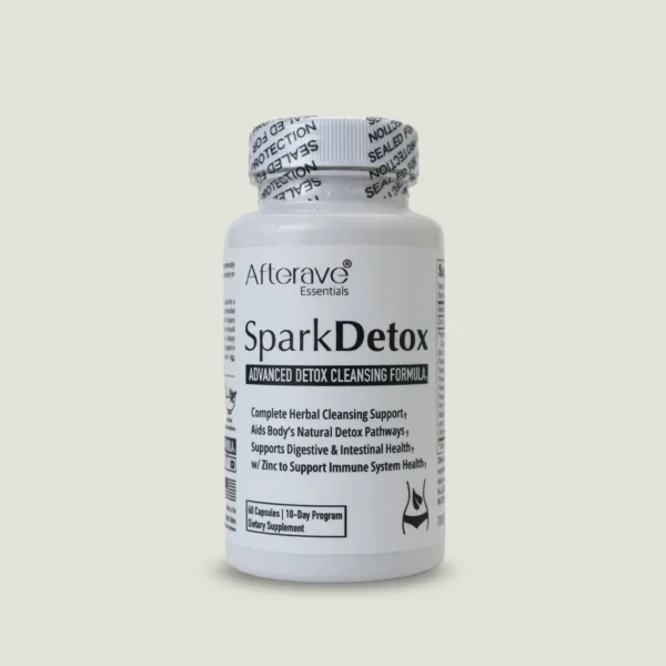 afterave-essentials-sparkdetox-60-capsules مکمل پاکسازی و سمزدایی پیشرفته اسپارک دیتوکس افترایو اسنشالز ۶۰ تایی