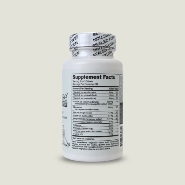 جدول ارزش غذایی و ترکیبات کلسیم، منیزیم و زینک قرص BoneBase+