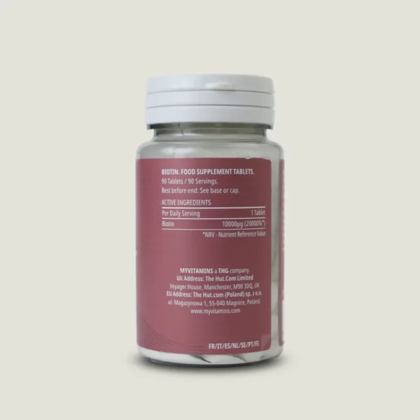 قرص بیوتین مای ویتامینز 90 عددی | Myvitamins Beauty Biotin 2 جدول ارزش غذایی و دوز ۱۰ هزار میکروگرمی بیوتین قرص Biotin مای ویتامینز