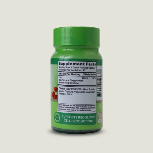 کپسول آهن نیچرز تروث 90 عددی | Nature's Truth Easy Iron 2 جدول ارزش غذایی و دوز کلات آمینو اسید آهن کپسول زودجذب ایزی آیرون