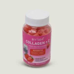 پاستیل کلاژن و ویتامین سی بیود 60 عددی | BIYODE Collagen + C 8 کلاژن پلاس ویتامین سی بیود پاستیلی 60 عددی طعم توت فرنگی